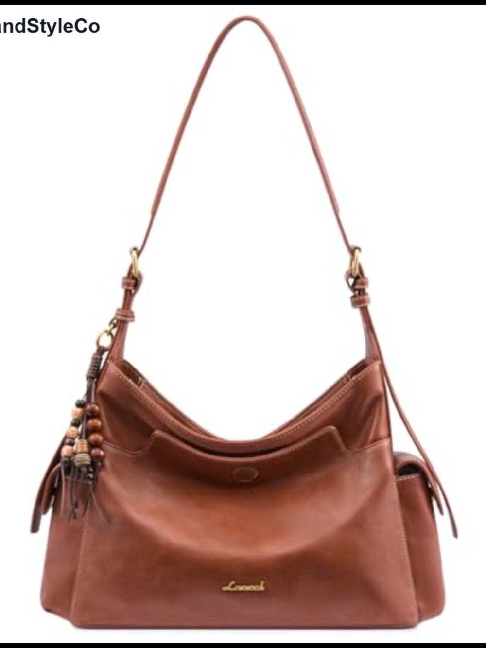 Faux Leather Hobo Crossbody Bag Tassel Charm Shoulder Purse